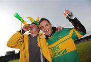 7 December 2008; Rhode fans Colm Carey, left, and Ronan Healy, show their support before the match. AIB Leinster Senior Club Football Championship Final, Kilmacud Crokes v Rhode, Parnell Park, Dublin. Picture credit: Brian Lawless / SPORTSFILE