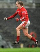 23 August 2008; Cork captain Angela Walsh celebrates at the end of the game. TG4 All-Ireland Ladies Senior Football Championship Quarter-Final, Cork v Galway, Dr. Hyde Park, Roscommon. Picture credit: Paul Mohan / SPORTSFILE