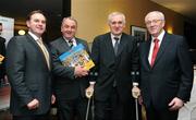 2 December 2008; Former Taoiseach Bertie Ahern T.D., second from left, with Alan Gilson, left, Commercial Director, Carroll Cuisine, President of the GAA Nickey Brennan and Seamus Carroll, founder Carroll Cuisine, at the book launch of A Season of Sundays 2008. In its twelfth successive year Sportsfile photographers have captured another historic GAA year. Jurys Croke Park Hotel, Jones Road, Dublin. Photo by Sportsfile