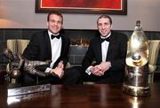 4 December 2008; Bohemians team-mates Brian Murphy, left, who was named as Goalkeeper of the Year, and Owen Heary, who was named eircom / SWAI Personality of the Year at the 2008 eircom / Soccer Writers Association of Ireland Awards. The Hilton Hotel, Charlemont Place, Dublin. Picture credit: Brendan Moran / SPORTSFILE
