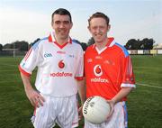 7 December 2008; Johnny Doyle, Kildare, with Kerry's Colm Cooper before the start of the Vodafone GAA All-Star game. GAA Football All-Stars Tour, Páirc na nGael, Treasure Island, San Francisco, USA. Picture credit: Ray McManus / SPORTSFILE