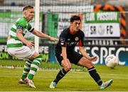 7 August 2015; Jamie McGrath, St. Patrick's Athletic, in action against Conor Kenna, Shamrock Rovers. SSE Airtricity League Premier Division, Shamrock Rovers v St. Patrick's Athletic, Tallaght Stadium, Tallaght, Co. Dublin. Picture credit: David Maher / SPORTSFILE