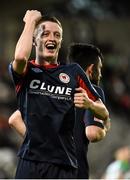 7 August 2015; Chris Forrester, St. Patrick's Athletic, celebrates after scoring his side's first goal. SSE Airtricity League Premier Division, Shamrock Rovers v St. Patrick's Athletic, Tallaght Stadium, Tallaght, Co. Dublin. Picture credit: David Maher / SPORTSFILE