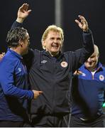 7 August 2015; Liam Buckley, St. Patrick's Athletic manager, celebrates at the end of the game. SSE Airtricity League Premier Division, Shamrock Rovers v St. Patrick's Athletic, Tallaght Stadium, Tallaght, Co. Dublin. Picture credit: David Maher / SPORTSFILE