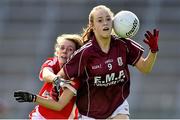 3 August 2015; Siobhan Divilly, Galway, in action against Emma Spillane, Cork. TG4 Ladies Football All-Ireland Minor A Championship Final, Cork v Galway. Semple Stadium, Thurles, Co. Tipperary. Picture credit: Ramsey Cardy / SPORTSFILE