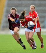 3 August 2015; Eimear Scally, Cork, in action against Orla Murphy, Galway. TG4 Ladies Football All-Ireland Minor A Championship Final, Cork v Galway. Semple Stadium, Thurles, Co. Tipperary. Picture credit: Ramsey Cardy / SPORTSFILE
