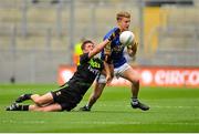 8 August 2015; Gavin Crowly, Kerry, is tackled by Darren Durcan, Mayo. GAA Football All-Ireland Junior Championship Final, Kerry v Mayo, Croke Park, Dublin. Picture credit: Sam Barnes / SPORTSFILE