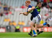 8 August 2015; Alan O'Donoghue, Kerry, in action against Pat Barret, Mayo. GAA Football All-Ireland Junior Championship Final, Kerry v Mayo, Croke Park, Dublin. Picture credit: Piaras Ó Mídheach / SPORTSFILE