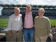 8 August 2015; Tipperary great Eoin Kelly in attendance at today's‚ Bord Gáis Energy Legends Tour at Croke Park, where he relived some of most memorable moments from his playing career, with Joe and Bernie White, from Co. Louth. All Bord Gáis Energy Legends Tours include a trip to the GAA Museum, which is home to many exclusive exhibits, including the official GAA Hall of Fame. For booking and ticket information about the GAA legends for this summer visit www.crokepark.ie/gaa-museum. Croke Park, Dublin. Picture credit: Dáire Brennan / SPORTSFILE