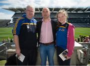 8 August 2015; Tipperary great Eoin Kelly in attendance at today's‚ Bord Gáis Energy Legends Tour at Croke Park, where he relived some of most memorable moments from his playing career, with Ed and Roisín Donnelly, from Horse and Jockey, Co. Tipperary. All Bord Gáis Energy Legends Tours include a trip to the GAA Museum, which is home to many exclusive exhibits, including the official GAA Hall of Fame. For booking and ticket information about the GAA legends for this summer visit www.crokepark.ie/gaa-museum. Croke Park, Dublin. Picture credit: Dáire Brennan / SPORTSFILE