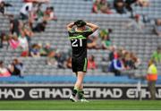 8 August 2015; Andrew Farrell, Mayo, reacts after the final whistle. GAA Football All-Ireland Junior Championship Final, Kerry v Mayo, Croke Park, Dublin. Picture credit: Sam Barnes / SPORTSFILE