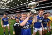 8 August 2015; Kerry captain Alan O'Donoghue celebrates with the cup following his side's victory. GAA Football All-Ireland Junior Championship Final. Kerry v Mayo, Croke Park, Dublin. Picture credit: Stephen McCarthy / SPORTSFILE