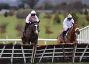 14 December 2008; Mikael D'Haguenet, left, with Paul Townend up, clears the last ahead of eventual second place, Pandorama, with Paul Carberry up, during the Barry & Sandra Kelly Memorial Novice Hurdle. Navan Racecourse, Navan, Co. Meath. Picture credit: David Maher / SPORTSFILE