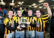 14 December 2008; The Kernan brothers, Stephen, Tony, Paul and Aaron, Crossmaglen Rangers, celebrate with the Seamus McFerran cup after the game. AIB Ulster Senior Club Football Championship Final Replay, Crossmaglen Rangers v Ballinderry, Brewster Park, Enniskillen, Co. Fermanagh. Picture credit: Oliver McVeigh / SPORTSFILE