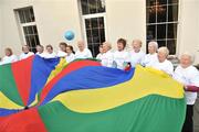 10 December 2008; The government announced details of €350,000 in allocations today under the Go for Life national grant scheme, which aims to help local clubs and organisations to increase opportunities for their older members to actively participate in recreational sport and a range of physical activities. Pictured are elderly people taking part in group fitness at Merrion Hotel, Dublin. Picture credit: David Maher / SPORTSFILE