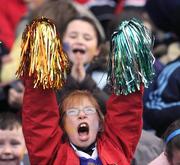 17 December 2008; Rachel Mullins, age 8, from Scoil Mochta, Clonsilla, cheers on her side. Corn An Chladaigh Final, Scoil Mochta, Clonsilla v St. Paul’s, Greenhills, Croke Park Dublin. Picture credit: Brian Lawless / SPORTSFILE