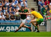 8 August 2015; Cillian O'Connor, Mayo, in action against Eamonn McGee, Donegal. GAA Football All-Ireland Senior Championship Quarter-Final, Donegal v Mayo, Croke Park, Dublin. Picture credit: Sam Barnes / SPORTSFILE