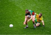 8 August 2015; Aidan O'Shea, Mayo, in action against Neil McGee, Donegal. GAA Football All-Ireland Senior Championship Quarter-Final, Donegal v Mayo, Croke Park, Dublin. Picture credit: Dáire Brennan / SPORTSFILE