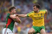 8 August 2015; Aidan O'Shea, Mayo, in action against Eamonn McGee, Donegal. GAA Football All-Ireland Senior Championship Quarter-Final, Donegal v Mayo, Croke Park, Dublin. Picture credit: Ray McManus / SPORTSFILE