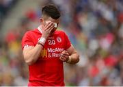 8 August 2015; Richie Donnelly, Tyrone, leaves the field after picking up an injury. GAA Football All-Ireland Senior Championship Quarter-Final, Monaghan v Tyrone. Croke Park, Dublin. Picture credit: Piaras Ó Mídheach / SPORTSFILE