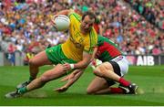 8 August 2015; Michael Murphy, Donegal, in action against Barry Moran, Mayo. GAA Football All-Ireland Senior Championship Quarter-Final, Donegal v Mayo. Croke Park, Dublin. Picture credit: Piaras Ó Mídheach / SPORTSFILE