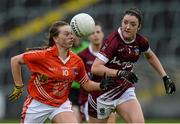 8 August 2015; Aoife McCoy, Armagh, in action against Laura Brennan, Westmeath. TG4 Ladies Football All-Ireland Senior Championship Qualifier, Round 2, Armagh v Westmeath, Kingspan Breffni Park, Cavan. Picture credit: Oliver McVeigh / SPORTSFILE
