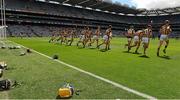 9 August 2015; Kilkenny players warm up before the game. Electric Ireland GAA Hurling All-Ireland Minor Championship, Semi-Final, Kilkenny v Galway. Croke Park, Dublin. Picture credit: Ray McManus / SPORTSFILE