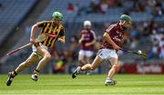 9 August 2015; Evan Niland, Galway, in action against Tommy Walsh, Kilkenny. Electric Ireland GAA Hurling All-Ireland Minor Championship, Semi-Final, Kilkenny v Galway. Croke Park, Dublin. Picture credit: Ray McManus / SPORTSFILE