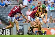 9 August 2015; Daniel O'Connor, Kilkenny, in action against Galway players, from left, Jack Fitzpatrick, Jack Coyne and Jack Grealish. Electric Ireland GAA Hurling All-Ireland Minor Championship, Semi-Final, Kilkenny v Galway. Croke Park, Dublin. Picture credit: Piaras Ó Mídheach / SPORTSFILE