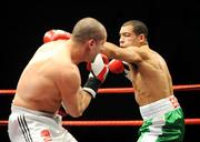 18 December 2008; Darren Sutherland in action against Georgi Iliev during their super middleweight bout. Frank Maloney promotions, Darren Sutherland v Georgi Iliev. The Helix, DCU, Dublin. Picture credit: Ray Lohan / SPORTSFILE *** Local Caption ***
