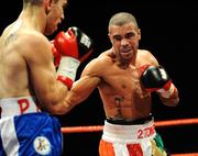 18 December 2008; Rendall Munroe in action against Fabrizio Trotta during their EBU Super Bantamweight Title. Frank Maloney promotions, Rendall Munroe v Fabrizio Trotta, The Helix, DCU, Dublin. Picture credit: Ray Lohan / SPORTSFILE *** Local Caption ***
