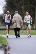 20 December 2008; Eventual winner Spain's Francisco Fernandez, left, and eventual 2nd place Togher's Robert Heffernan in action during the Irish 30km Race Walking Championships. Santry Demense, Dublin. Photo by Sportsfile
