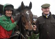 20 December 2008; Jockey Paul Carberry and trainer Tony Martin celebrate after winning the Christmas Cracker Handicap Hurdle of €17,500 with Newbay Prop. Navan Racecourse, Navan. Picture credit: Brian Lawless / SPORTSFILE