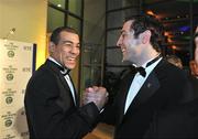 21 December 2008; Olympic boxers Darren Sutherland, left, and Kenny Egan during a photocall before the RTE Sports Awards. RTE Sports Awards 2008 in association with the Irish Sports Council, O'Reilly Hall, UCD, Dublin. Picture credit: David Maher / SPORTSFILE