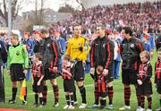 23 November 2008; Bohemians players and mascots line up before the game. Ford FAI Cup Final 2008, Bohemians v Derry City, RDS, Ballsbridge, Dublin. Picture credit: David Maher / SPORTSFILE