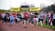 25 December 2008; 'Compeditors' set out in one of the many Goal Miles at the athletics track in UCD, Belfield, Dublin. This year the event took place at 72 locations around Ireland. Annual Goal Mile, Belfield, University College, Dublin. Picture credit: Ray McManus / SPORTSFILE