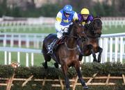 26 December 2008; Voler La Vedette, with Matt O'Connor up, clears the last on their way to winning the Durkan New Homes Maiden Hurdle. Leopardstown Christmas Festival, Leopardstown Racecourse, Dublin. Picture credit: Pat Murphy / SPORTSFILE