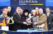 26 December 2008; The winning connections of Follow The Plan are presented with the trophies after winning the Durkan New Homes Novice Steeplechase. Leopardstown Christmas Festival, Leopardstown Racecourse, Dublin. Picture credit: Pat Murphy / SPORTSFILE