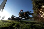27 December 2008; The runners and riders jump the first during the Paddypowerbingo.com 3 Year Old Hurdle. Leopardstown Christmas Racing Festival 2008, Leopardstown. Picture credit: Matt Browne / SPORTSFILE