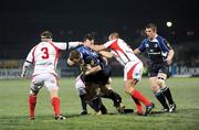 27 December 2008; Gordon D'Arcy, Leinster, in action against Brendon Botha and Rory Best, Ulster. Magners League, Ulster v Leinster, Ravenhill Park, Belfast, Co. Antrim. Picture credit: Oliver McVeigh / SPORTSFILE