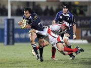 27 December 2008; Isa Nacewa, Leinster, in action against Darren Cave and Paddy Wallace, Ulster. Magners League, Ulster v Leinster, Ravenhill Park, Belfast, Co. Antrim. Picture credit: Oliver McVeigh / SPORTSFILE
