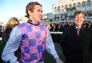 28 December 2008; Jockey Tony McCoy with J.P. McManus after victory in the Lexus Steeplechase aboard Exotic Dancer. Leopardstown Christmas Racing Festival 2008, Leopardstown. Picture credit: Brian Lawless / SPORTSFILE