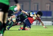 28 December 2008; Lifeimi Mafi, Munster, is tackled by Niva Ta'auso, Connacht. Magners League, Connacht v Munster, Sportsground, Galway. Picture credit: Brendan Moran / SPORTSFILE