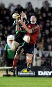 28 December 2008; Liam Bibo, Connacht, contests a garryowen kick with Donnacha Ryan, Munster. Magners League, Connacht v Munster, Sportsground, Galway. Picture credit: Brendan Moran / SPORTSFILE