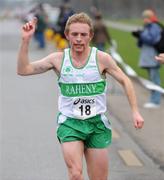 1 January 2009; Richie Corcoran, Raheny Shamrocks, celebrates as he crosses the finish line to win the 2009 Tom Brennan Memorial 5km New Years Day Race, Phoenix Park, Dublin. Picture credit: Pat Murphy / SPORTSFILE