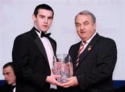 19 December 2008; Stephen Henry, Derry, is presented with his Christy Ring award by GAA President Nickey Brennan at the 2008 Christy Ring / Nicky Rackard Champion 15 & Rounders All Star Awards. Croke Park, Dublin. Photo by Sportsfile