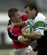 23 September 2000; Jim Ferris of Connacht is tackled by Colm Mahony of Munster during the Guinness Interprovincial Rugby Championship between Connacht and Munster atThe Sportsground in Galway. Photo by Matt Browne/Sportsfile