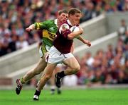 24 September 2000; Michael Donnellan of Galway in action against Michael Francis Russell of Kerry during the All-Ireland Senior Football Championship Final match between Kerry and Galway at Croke Park in Dublin. Photo by Ray McManus/Sportsfile