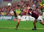 24 September 2000; Eamonn Fitzgerald of Kerry in action against Sean Og de Paor of Galway during the All-Ireland Senior Football Championship Final match between Kerry and Galway at Croke Park in Dublin. Photo by Ray McManus/Sportsfile