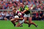 24 September 2000; Ray Silke of Galway in action against John Crowley of Kerry during the All-Ireland Senior Football Championship Final match between Kerry and Galway at Croke Park in Dublin. Photo by Ray McManus/Sportsfile
